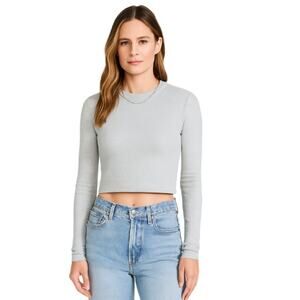 AGOLDE Alma Ribbed Knit Sweater in Gray Mist – EUC Size XS